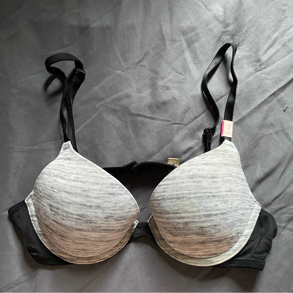 PINK Victoria Secret Gray Push Up Bra